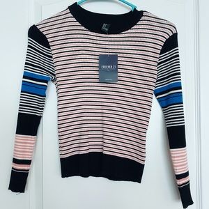 Forever 21 Striped Crewneck Sweater
